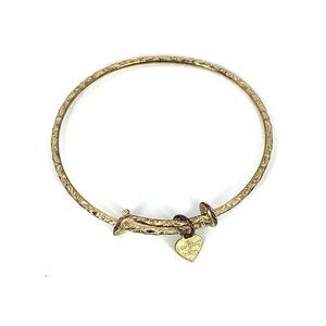 Alex and Ani Expandable Filagree Charm Bracelet Shiny Gold Finish 2"- 3.5"